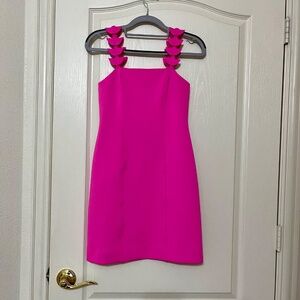 XXS/00 Lilly Pulitzer Shellbee Dress Mandevilla Pink - Solid Pink Formal Dress